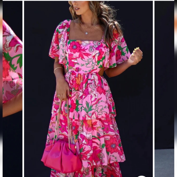 Flying Tomato Pink Floral Maxi Dress from Vici Collection - Picture 2 of 9